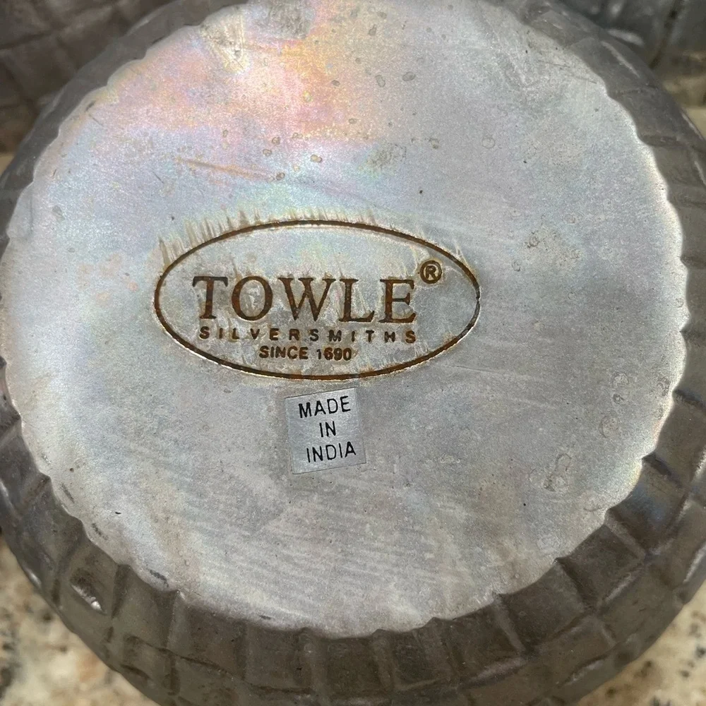 Set of 5 Towle Silversmith Candy/Nut Bowls Hammered Silver-plated Basket Weave